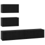 Conjunto de mueble de TV 4 pcs Roble Negro Madera de ingeniería en Muebles TV | Comprar online en Foru.es