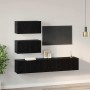 Conjunto de mueble de TV 4 pcs Roble Negro Madera de ingeniería en Muebles TV | Comprar online en Foru.es