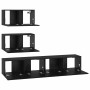 Conjunto de mueble de TV 4 pcs Roble Negro Madera de ingeniería en Muebles TV | Comprar online en Foru.es