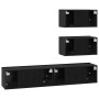 Conjunto de mueble de TV 4 pcs Roble Negro Madera de ingeniería en Muebles TV | Comprar online en Foru.es