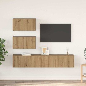 Conjunto de mueble de TV 4 pcs Roble artesanal en Muebles TV | Comprar online en Foru.es
