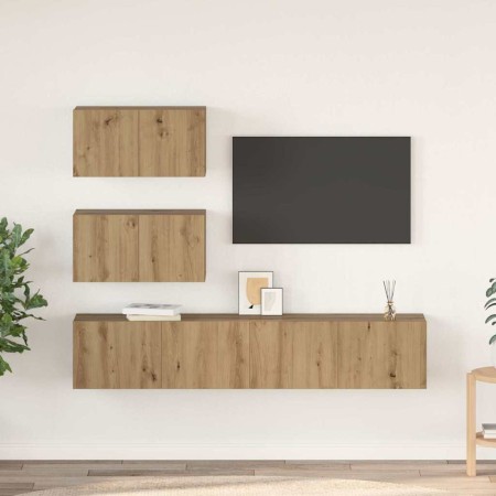 Conjunto de mueble de TV 4 pcs Roble artesanal en Muebles TV | Comprar online en Foru.es