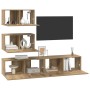 Conjunto de mueble de TV 4 pcs Roble artesanal en Muebles TV | Comprar online en Foru.es