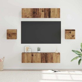 Conjunto de mueble de TV 6 pcs Madera envejecida en Muebles TV | Comprar online en Foru.es