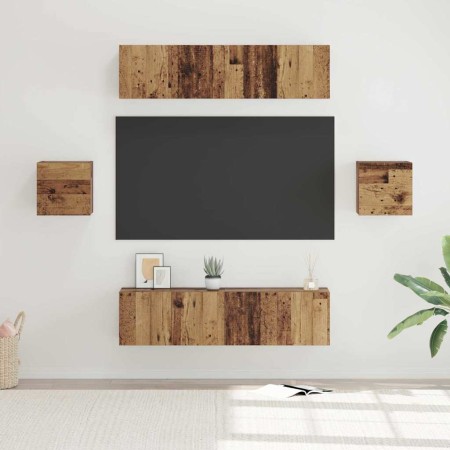 Conjunto de mueble de TV 6 pcs Madera envejecida en Muebles TV | Comprar online en Foru.es