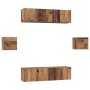 Conjunto de mueble de TV 6 pcs Madera envejecida en Muebles TV | Comprar online en Foru.es