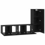 Conjunto de mueble de TV 3 pcs Roble Negro Madera de ingeniería en Muebles TV | Comprar online en Foru.es