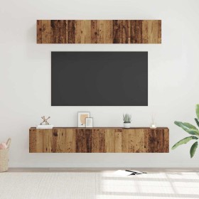 Conjunto de mueble de TV Montaje en la pared 5 pcs Madera Vieja en Muebles TV | Comprar online en Foru.es