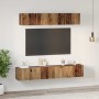 Conjunto de mueble de TV Montaje en la pared 5 pcs Madera Vieja en Muebles TV | Comprar online en Foru.es