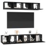 Conjunto de mueble de TV 5 pcs Roble Negro Madera contrachapada en Muebles TV | Comprar online en Foru.es