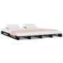 Cama de palets de madera maciza de pino negra 120x200 cm de vidaXL, Camas y somieres - Ref: Foro24-821391, Precio: 127,28 €, ...
