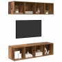 Conjunto de mueble de TV Montaje en la pared 3 pcs Madera Vieja en Muebles TV | Comprar online en Foru.es