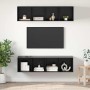 Conjunto de mueble de TV 3 pcs Roble Negro Madera contrachapada en Muebles TV | Comprar online en Foru.es