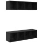 Conjunto de mueble de TV 3 pcs Roble Negro Madera contrachapada en Muebles TV | Comprar online en Foru.es