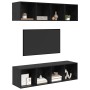 Conjunto de mueble de TV 3 pcs Roble Negro Madera contrachapada en Muebles TV | Comprar online en Foru.es