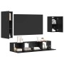 Conjunto de mueble de TV 4 pcs Roble Negro Madera de ingeniería en Muebles TV | Comprar online en Foru.es