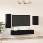 Conjunto de mueble de TV 4 pcs Roble Negro Madera de ingeniería en Muebles TV | Comprar online en Foru.es