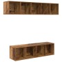 Conjunto de mueble de TV Montaje en la pared 4 pcs Madera Vieja en Muebles TV | Comprar online en Foru.es