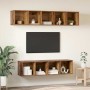 Conjunto de mueble de TV Montaje en la pared 4 pcs Madera Vieja en Muebles TV | Comprar online en Foru.es