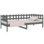 Sofá cama madera maciza de pino gris 90x190 cm de vidaXL, Camas y somieres - Ref: Foro24-820763, Precio: 87,95 €, Descuento: %