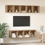 Conjunto de mueble de TV 4 pcs Roble artesanal en Muebles TV | Comprar online en Foru.es