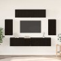 Conjunto de mueble de TV 6 pcs Roble Negro Madera contrachapada en Muebles TV | Comprar online en Foru.es