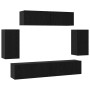 Conjunto de mueble de TV 6 pcs Roble Negro Madera contrachapada en Muebles TV | Comprar online en Foru.es