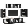 Conjunto de mueble de TV 6 pcs Roble Negro Madera contrachapada en Muebles TV | Comprar online en Foru.es