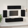 Conjunto de mueble de TV 6 pcs Roble Negro Madera contrachapada en Muebles TV | Comprar online en Foru.es