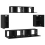 Conjunto de mueble de TV 6 pcs Roble Negro Madera contrachapada en Muebles TV | Comprar online en Foru.es