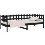 Sofá cama madera maciza de pino negro 90x200 cm de vidaXL, Camas y somieres - Ref: Foro24-820760, Precio: 109,63 €, Descuento: %