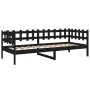 Sofá cama madera maciza de pino negro 90x200 cm de vidaXL, Camas y somieres - Ref: Foro24-820760, Precio: 109,63 €, Descuento: %
