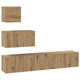 Conjunto de mueble de TV 4 pcs Roble artesanal en Muebles TV | Comprar online en Foru.es