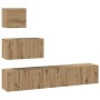 Conjunto de mueble de TV 4 pcs Roble artesanal en Muebles TV | Comprar online en Foru.es