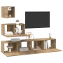 Conjunto de mueble de TV 4 pcs Roble artesanal en Muebles TV | Comprar online en Foru.es