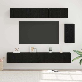 Conjunto de mueble de TV 6 pcs Roble Negro Madera de ingeniería en Muebles TV | Comprar online en Foru.es