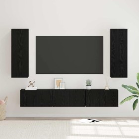 Conjunto de mueble de TV 5 pcs Roble Negro Madera de ingeniería en Muebles TV | Comprar online en Foru.es