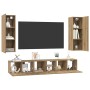 Conjunto de mueble de TV 5 pcs Roble artesanal en Muebles TV | Comprar online en Foru.es