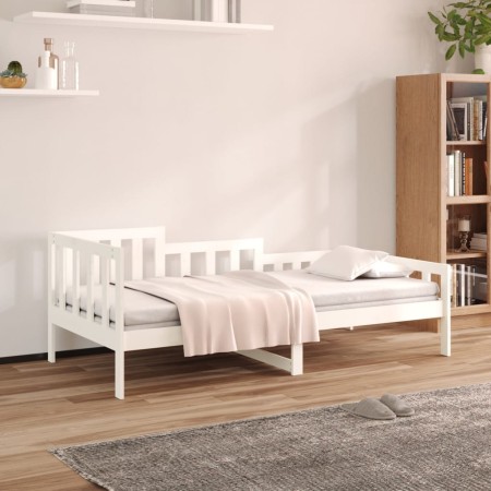 Sofá cama madera maciza de pino blanco 90x190 cm de vidaXL, Camas y somieres - Ref: Foro24-820732, Precio: 111,10 €, Descuent...