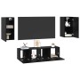 Conjunto de mueble de TV Roble Negro Madera de ingeniería en Muebles TV | Comprar online en Foru.es