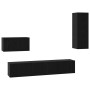 Mueble de TV de Pared 4 pcs Roble Negro Madera contrachapada en Muebles TV | Comprar online en Foru.es