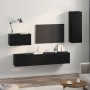 Mueble de TV de Pared 4 pcs Roble Negro Madera contrachapada en Muebles TV | Comprar online en Foru.es