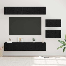 Conjunto de mueble de TV 6 pcs Roble Negro Madera de ingeniería en Muebles TV | Comprar online en Foru.es