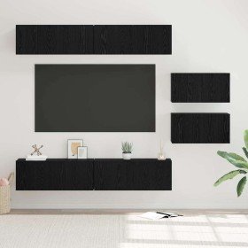 Conjunto de mueble de TV 6 pcs Roble Negro Madera de ingeniería en Muebles TV | Comprar online en Foru.es