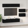 Conjunto de mueble de TV 6 pcs Roble Negro Madera de ingeniería en Muebles TV | Comprar online en Foru.es