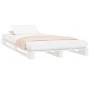 Cama de palets madera maciza de pino blanca 100x200 cm de vidaXL, Camas y somieres - Ref: Foro24-821383, Precio: 105,66 €, De...