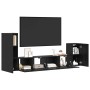 Mueble de TV de Pared 3 pcs Roble Negro Madera de ingeniería en Muebles TV | Comprar online en Foru.es