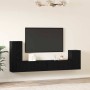 Mueble de TV de Pared 3 pcs Roble Negro Madera de ingeniería en Muebles TV | Comprar online en Foru.es