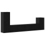 Mueble de TV de Pared 3 pcs Roble Negro Madera de ingeniería en Muebles TV | Comprar online en Foru.es