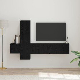 Conjunto de mueble de TV 5 pcs Roble Negro Madera de ingeniería en Muebles TV | Comprar online en Foru.es